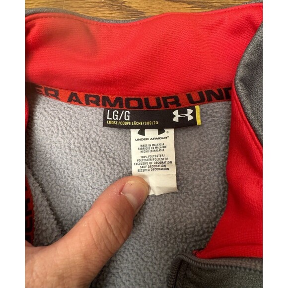 Under Armour Men's Large Full Zip Light Jacket Gray & Red SN: 1248905 2014 - Picture 5 of 15